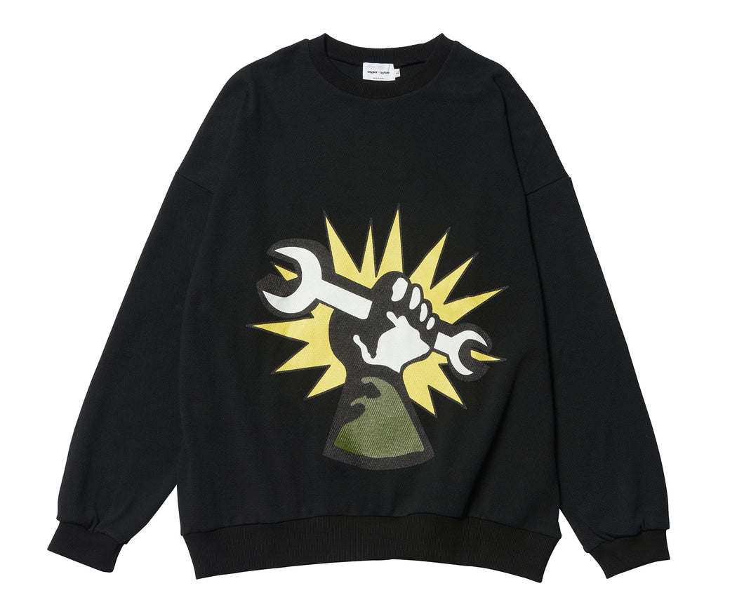 Hand Of Middle Class Kids Sweater  - Black