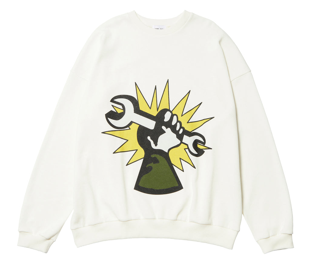 Hand Of Middle Class Kids Sweater  - White